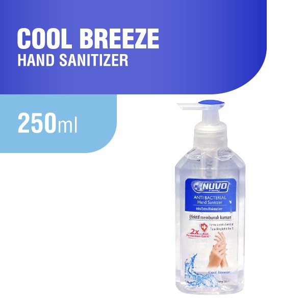 NUVO Hand Sanitizer Biru Botol 250 ml (1 box 12 btl)