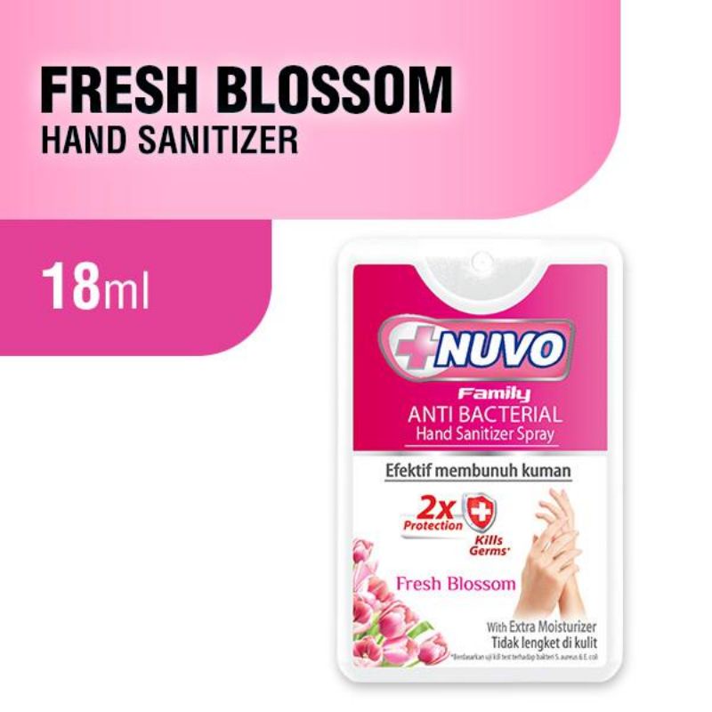 NUVO Hand Sanitizer Spray Merah 18 ml (1 box 48 PCS)