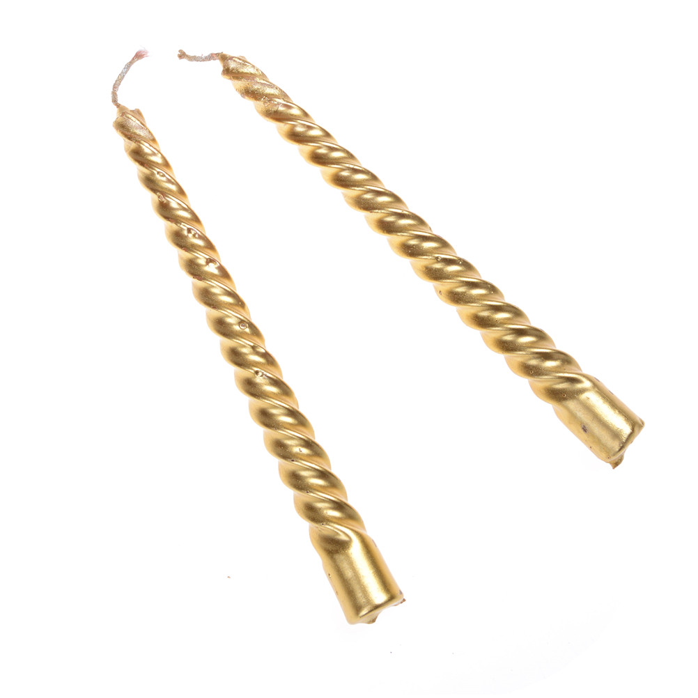 Candle warna gold - 30 cm (Spiral)