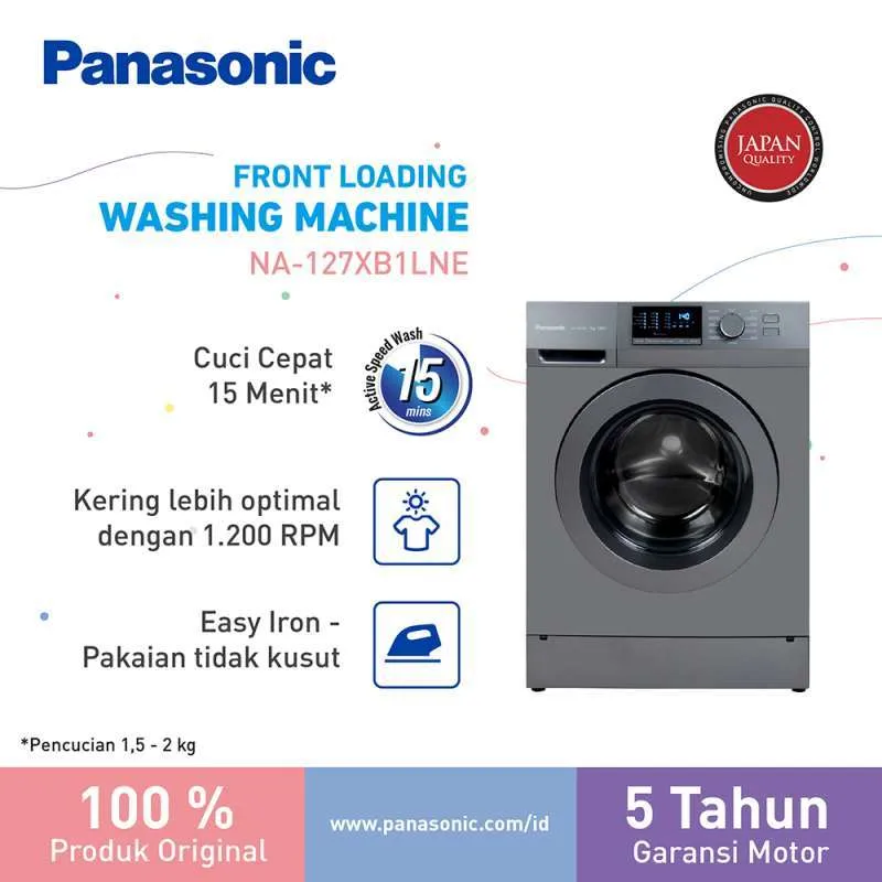 Panasonic NA-127XB1LNE Front Loading Mesin Cuci [7 Kg]