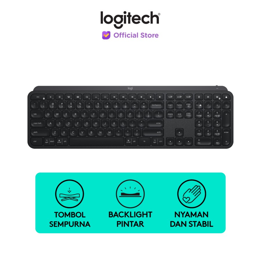 Logitech MX Keys Wireless Illuminated Keyboard Bluetooth Multi Device