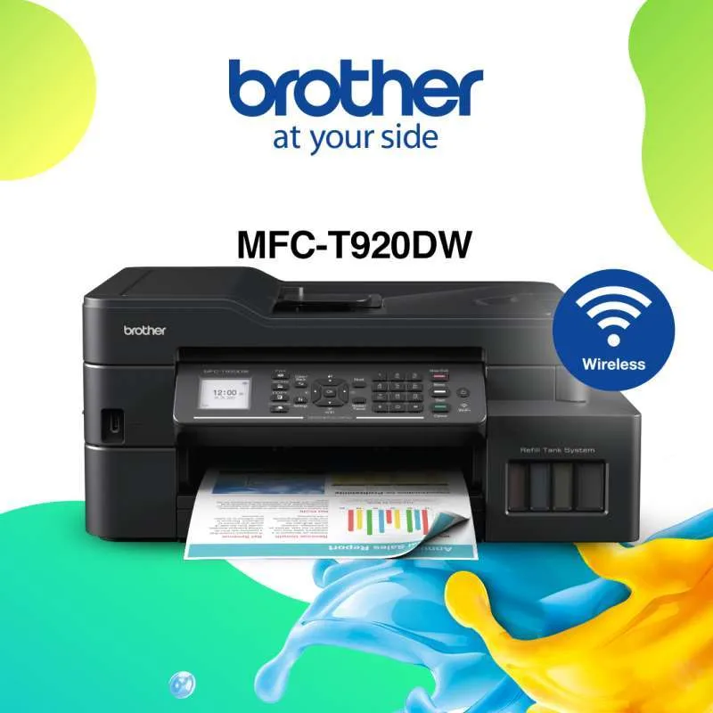 Printer Brother MFC-T920DW Inkjet Wireless Multi-function Fax + ADF