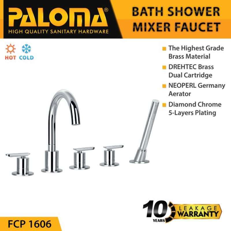 Kran Bathtub Panas Dingin Paloma FCP 1606 Keran Mixer Bathtub Shower & Hand Shower