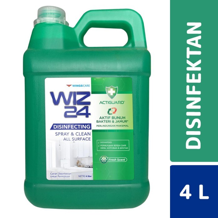 WIZ24 DISINFECTANT Spray FRESH Scent 4L (1box 12pcs)