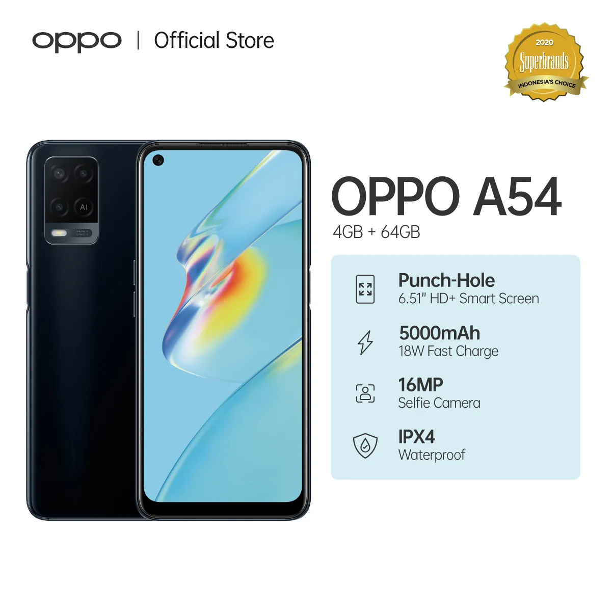 OPPO A54 Smartphone [4GB/ 64GB]