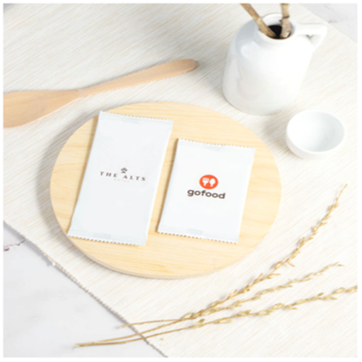 Wet Tissue Semi Custom Sticker Logo 6x13.5 cm