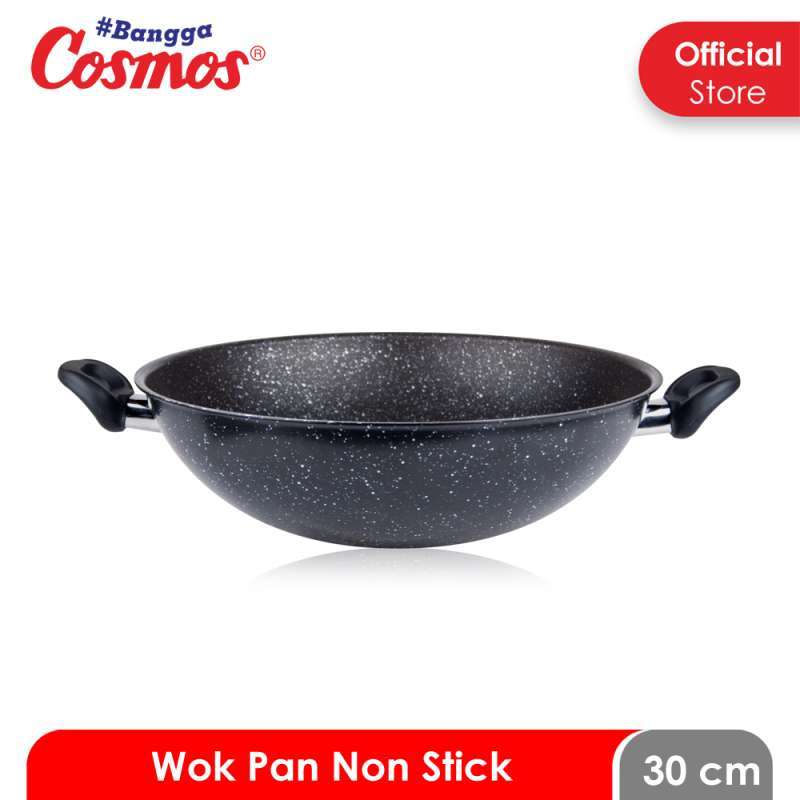 Cosmos CW 30 MB F Marble Ceraflon Wok Pan [30 cm]