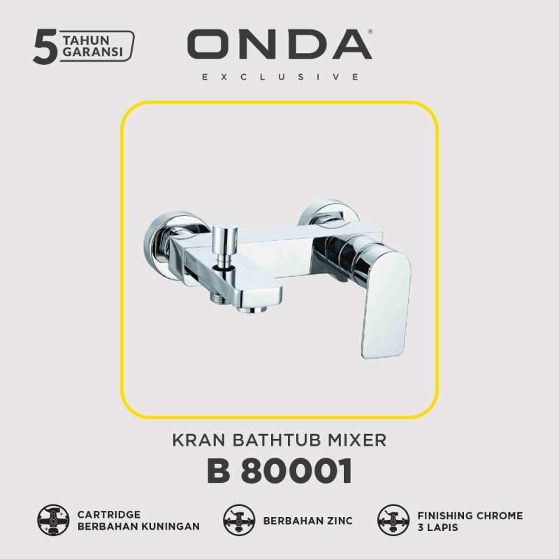 ONDA EXCLUSIVE Kran Bathtub Mixer Panas Dingin Kuningan B 80001