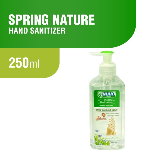 NUVO Hand Sanitizer Hijau Botol 250 ml (1 box 12 btl)