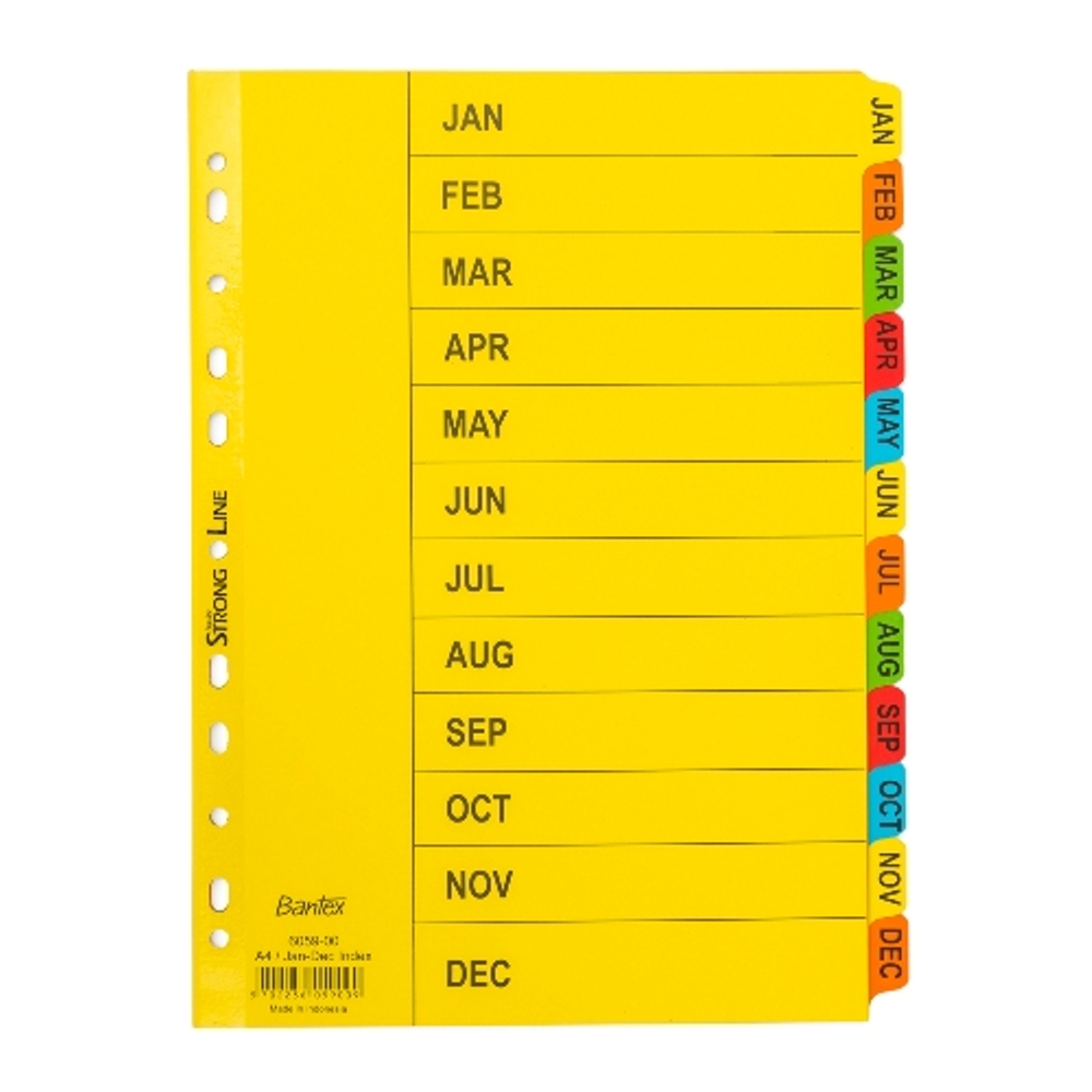 Pembatas buku Jan - Dec (Bantex A4 6059)