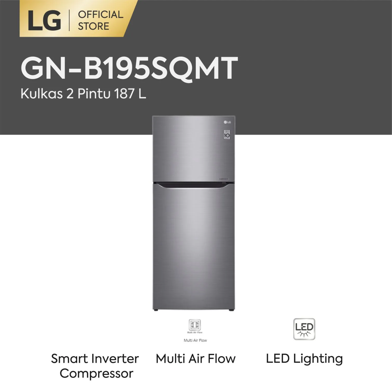 LG GN-B195SQMT Kulkas 2 Pintu [187 L]