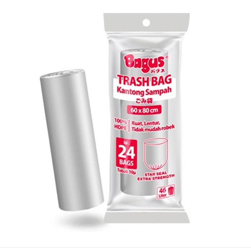 Kantong Sampah Bagus Trash Bag Roll 60 x 80 Cm 46 L - 1 Roll Isi 24 Pcs