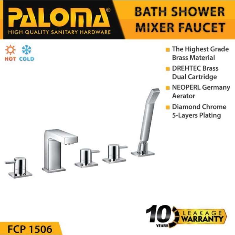 Kran Bathtub Panas Dingin Paloma FCP 1506 Keran Mixer Bathtub Shower & Hand Shower