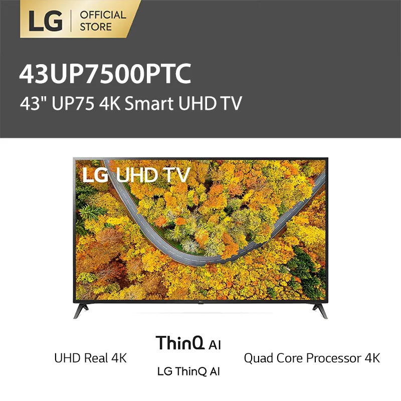 LG 43UP7500PTC 4K Smart UHD TV [43 Inch- AI ThinQ-Bluetooth-AI Sound]