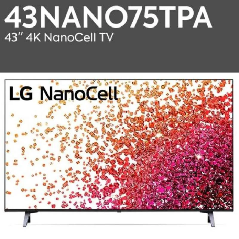 LG 43NANO75TPA 4K NanoCell TV [43 Inch AI ThinQ-Bluetooth-AI Sound]