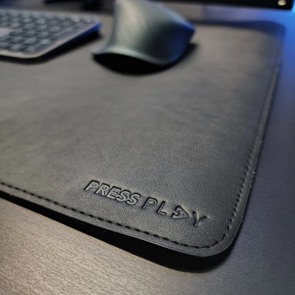 Desk Mat Mouse Pad Besar 40x80cm Fiber Leather Kulit Hitam & Cokelat - Midnight Black