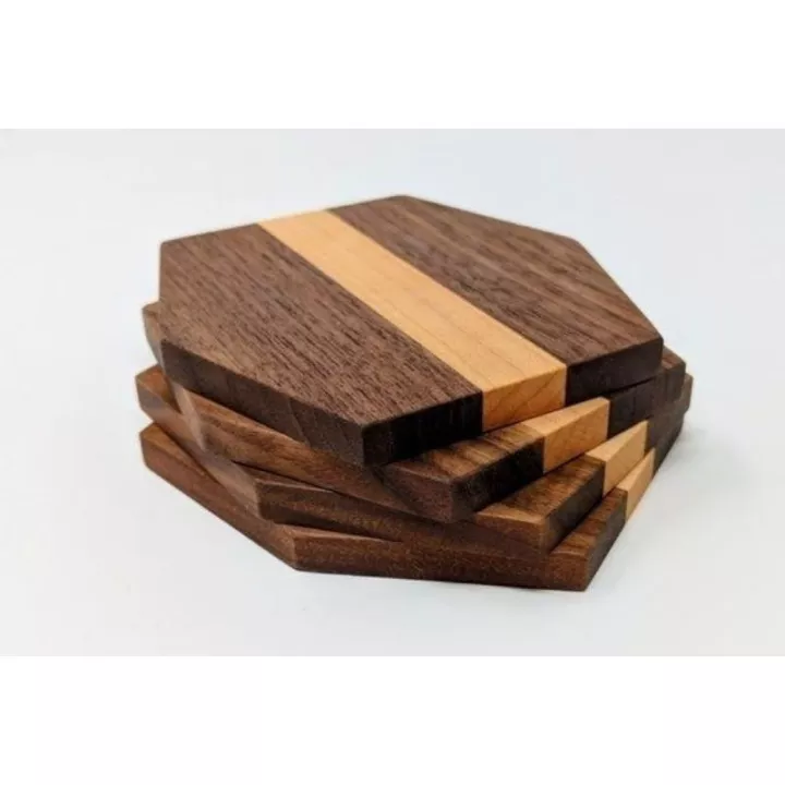 Woodern Coaster, Brown Hexagon