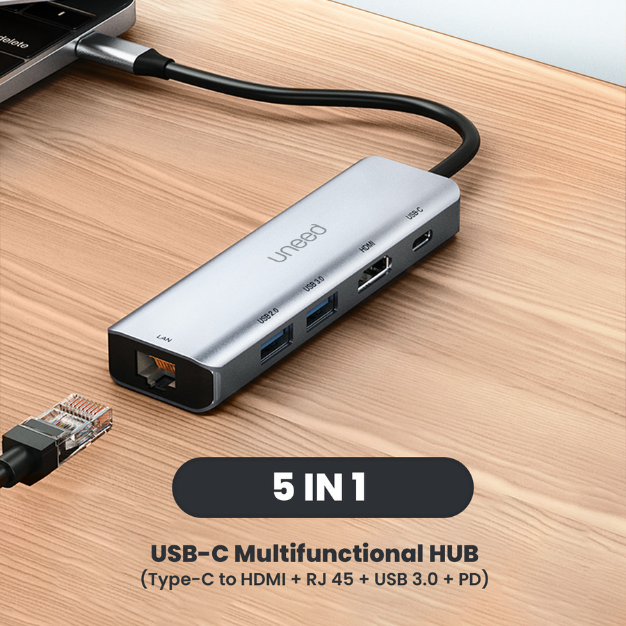Uneed Uuh201C USB Hub Type C to HDMI Thunderbolt 3 USB 3.0 Pd Charging