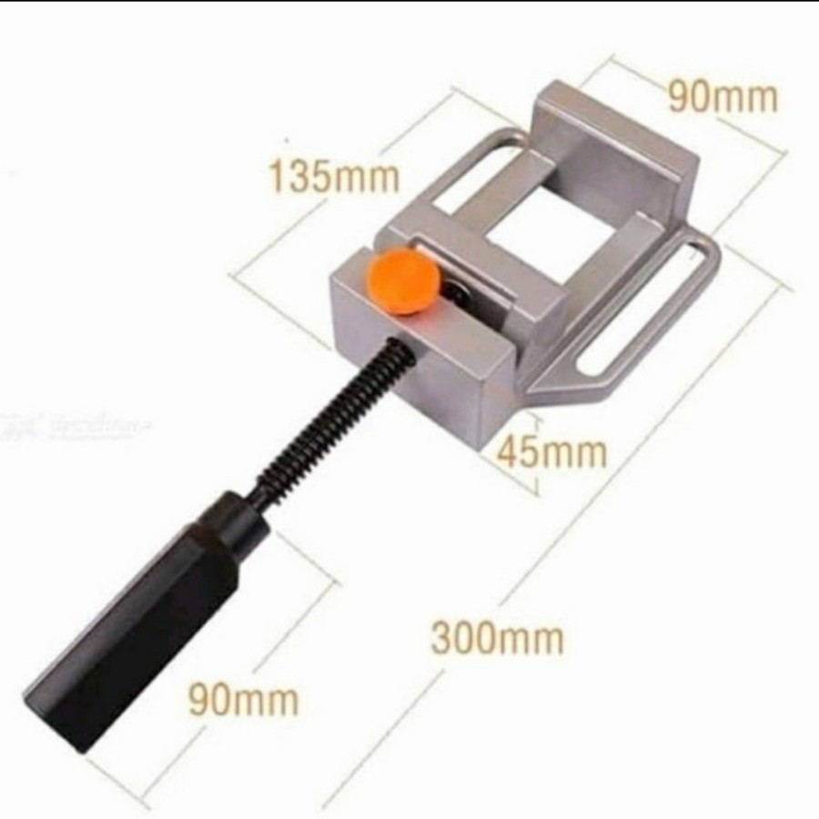 Paket Stand Drill Silver Aluminium Base+Vice Drill Clamp Quick Release