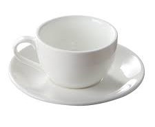 Set Cangkir tatakan Keramik Putih Polos