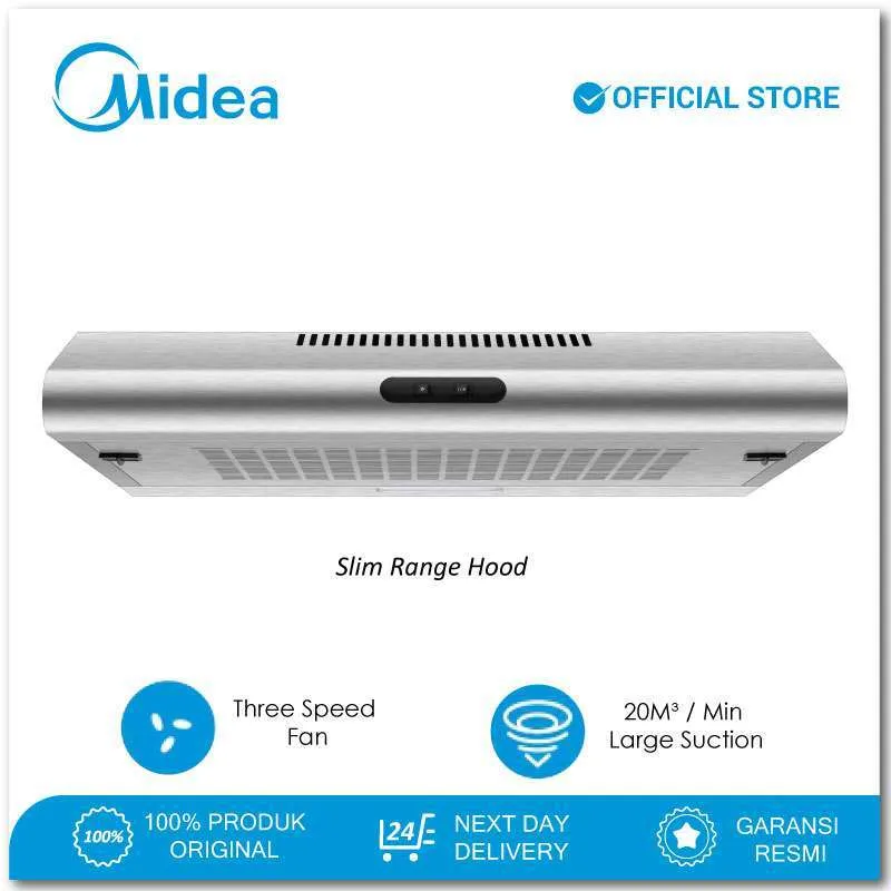 Midea Cooker Hood MCH-60MF1-S (60 cm) Penghisap Asap Dapur - Slim Hood