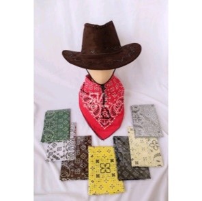 Scarf / Bandana Cowboy Motif Parsley - Hitam