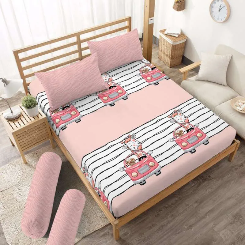 Sprei Zirafa Dirumah Aja Kids Kintakun D'luxe Microtex 5in1 20cm