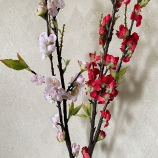 Bunga Sakura Artificial T:110 Cm, Dia:1-3Cm 1 Tangkai 2 Cabang - Merah