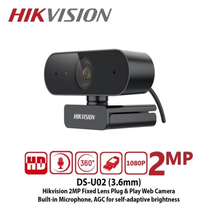 HIKVISION DS-U02 Webcam Web Camera 2MP Built-in Mic