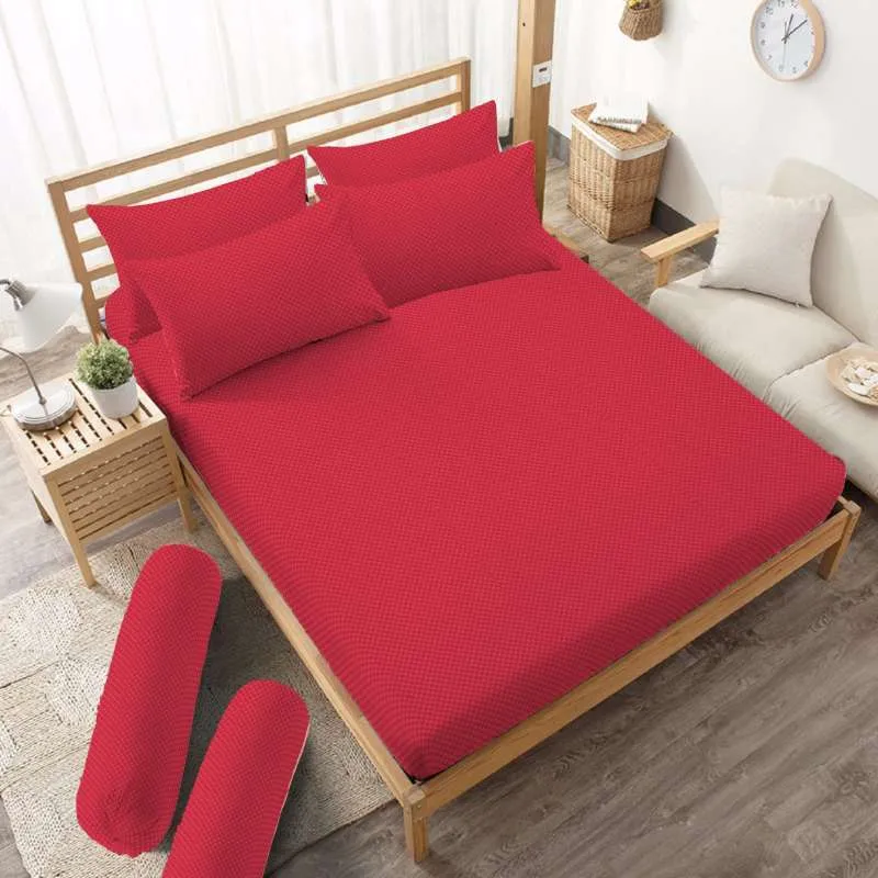 Sprei King 180 Chilli Red Embossed Kintakun D'luxe Microtex 5in1 B4 20cm