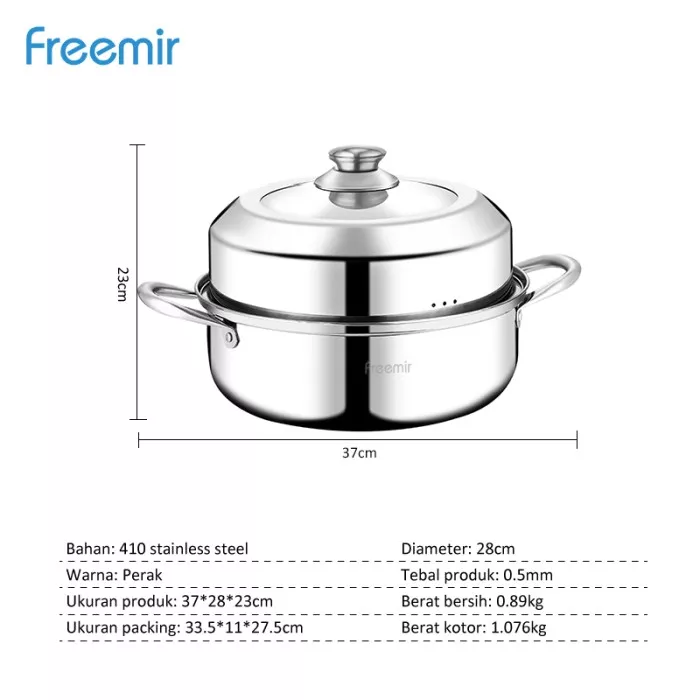 Panci Kukusan Freemir 28Cm