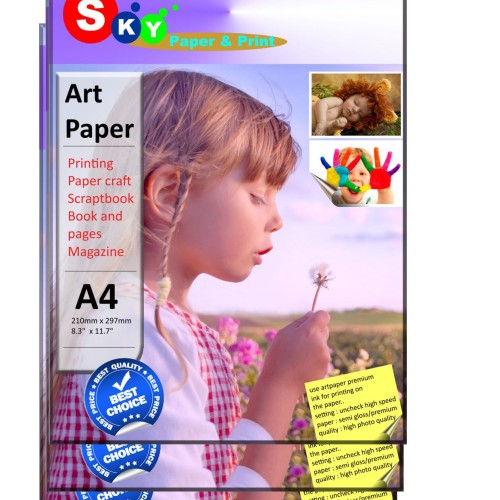 Art Paper 150gsm Warna Putih. 1 pack = 100 iembar