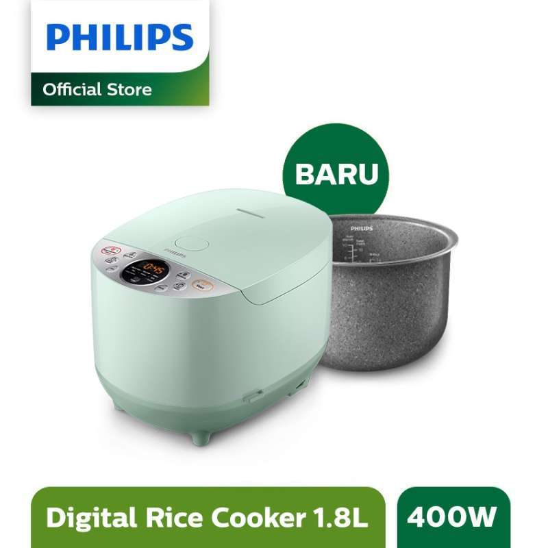 PHILIPS HD4515-85 Fuzzy Logic Digital Rice Cooker [1.8 L] - Dessert Green
