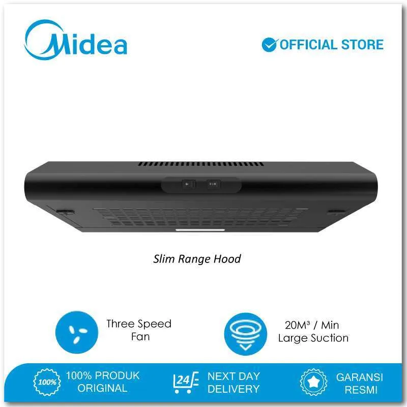 Midea Cooker Hood MCH-60MF1-B (60 cm) Penghisap Asap Dapur - Slim Hood