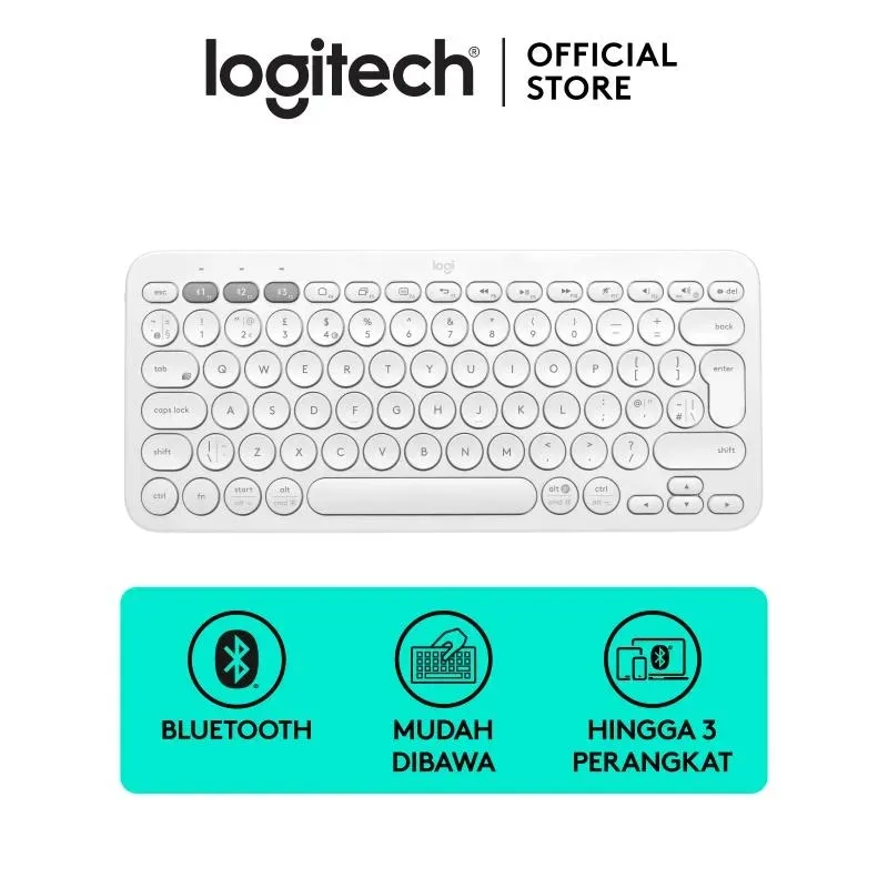 Logitech K380 Multi Device Bluetooth Keyboard White - Windows, Mac, Chrome OS, Android, Ipad Compatible
