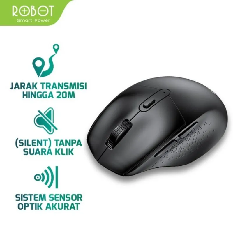 ROBOT M320 6D Wireless Mouse Silent Click Black
