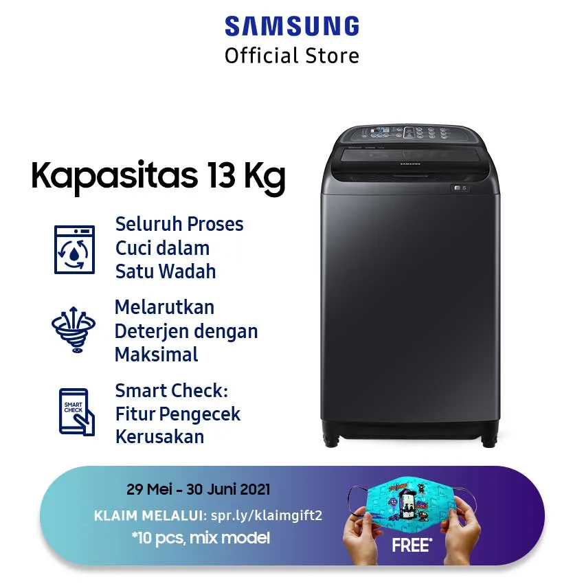 Samsung WA13J5750SV/SE Top Loading Washing Machine Wobble Technology [13kg]