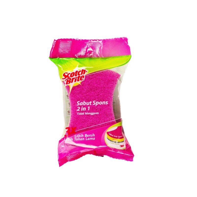 Scotch Brite 3M Sabut Spons Anti Gores Anti Bakteri / Easy Clean