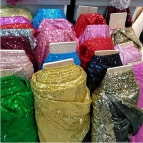 Kain Sequin Seribu Payet Black