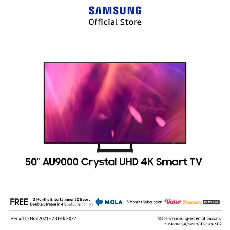 Samsung UA50AU9000KXXD Crystal UHD 4K Smart TV with Multi View [50 Inch]