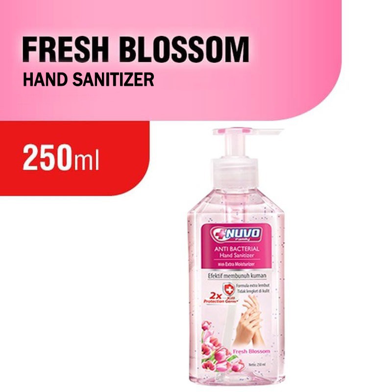 NUVO Hand Sanitizer Merah Botol 250 ml (1 box 12 btl)