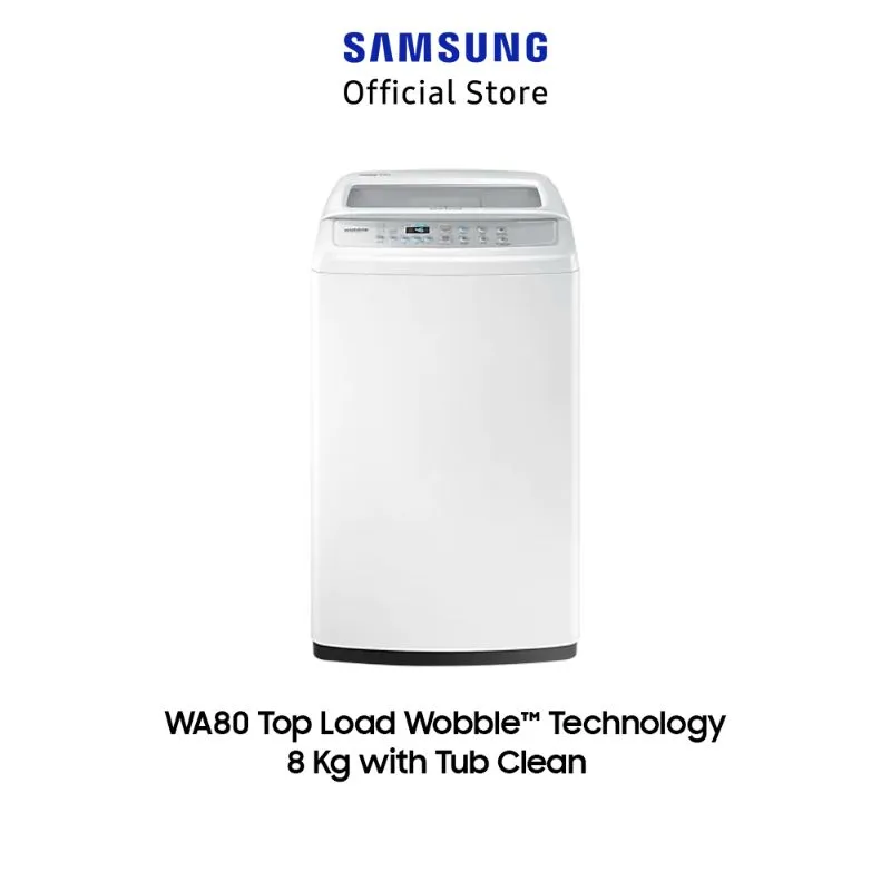 Samsung WA80H4200SW/SE Mesin Cuci Top Loading Wobble Technology [8 Kg]