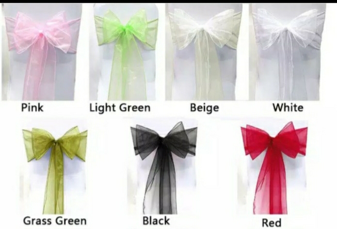 RED RIBBON KAIN ORGANZA MAROON