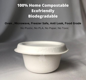 2 Oz Sauce Cup Ecofriendly Sugarcane Bagasse Tempat Saos Bumbu + Lid - White