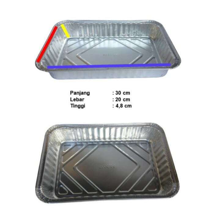 Alumunium Foil Kotak Dengan Tutup, Size 30x20x4.8 CM