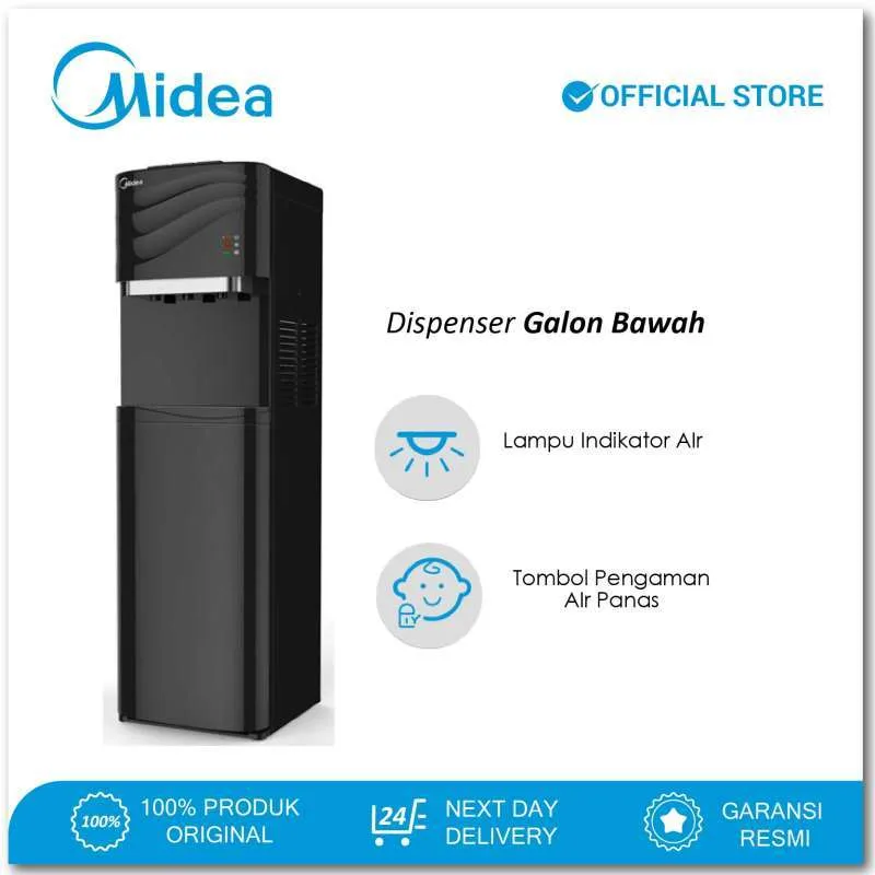 Midea Dispenser Galon Bawah YL-1634S Bottom Loading Compressor Cooling