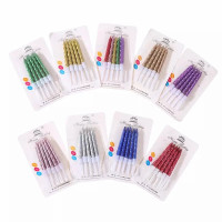 Lilin Ulir Size 6.4 cm Silver, 12/Pack