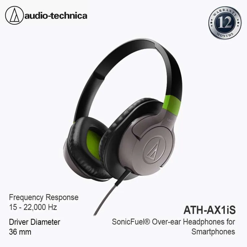 Audio-Technica ATH-AX1iS SonicFuel Over-ear Headphones for Smartphone